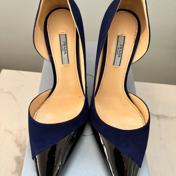 Blue and Black Authentic Prada Pumps - Picture 3 of 10